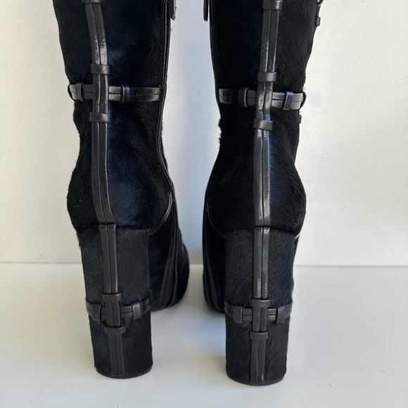 Tom Ford Leather Patchwork Calf Hair Knee-High Boots Fall/ Winter 2015 size 37 - Picture 10 of 16